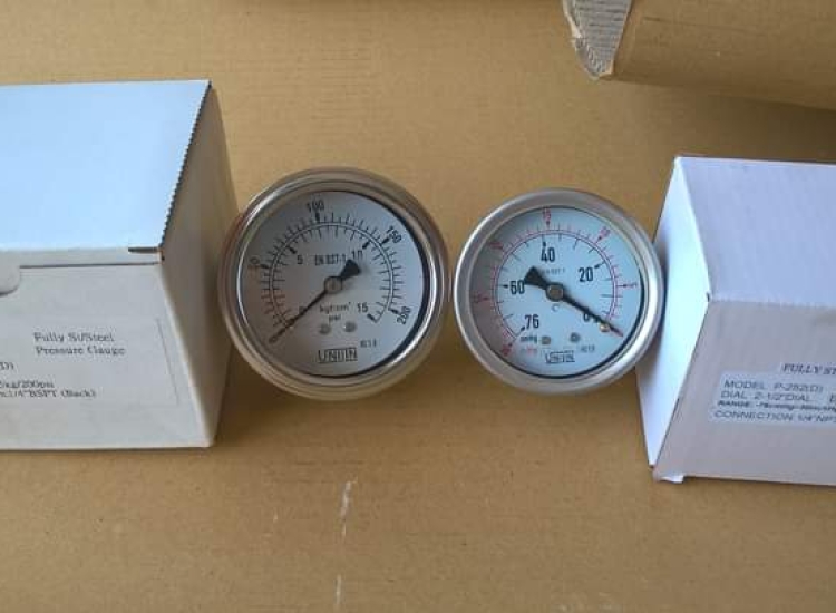 ĐỒNG HỒ ÁP SUẤT CHÂN SAU MẶT 65 | UNIJIN | P252(D)/ UNIJIN PRESSURE GAUGE P252