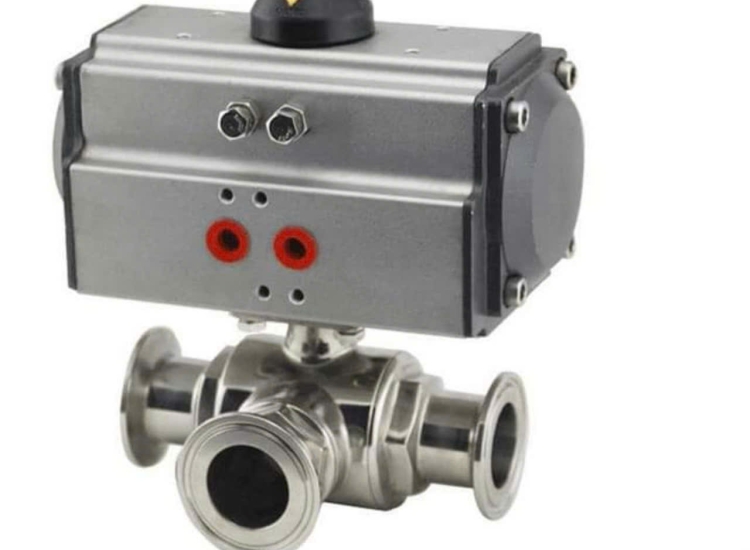 Van bi 3 ngã vi sinh điều khiển khí nén | Clamp Inox 304 - 316L